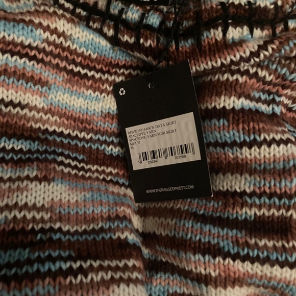 UO The Ragged Priest Data Mini sweater knit Skirt Multi Space Dye Medium - Picture 7 of 12